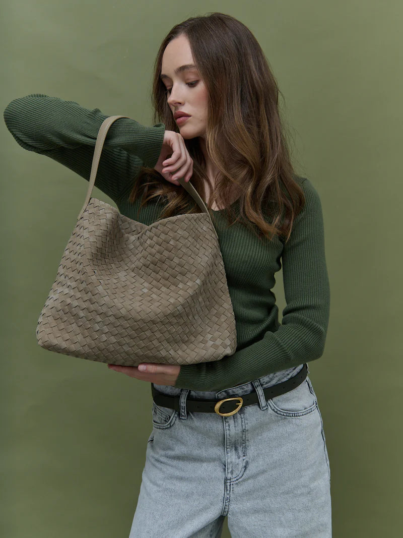 Calla Woven Bag - Olive Green