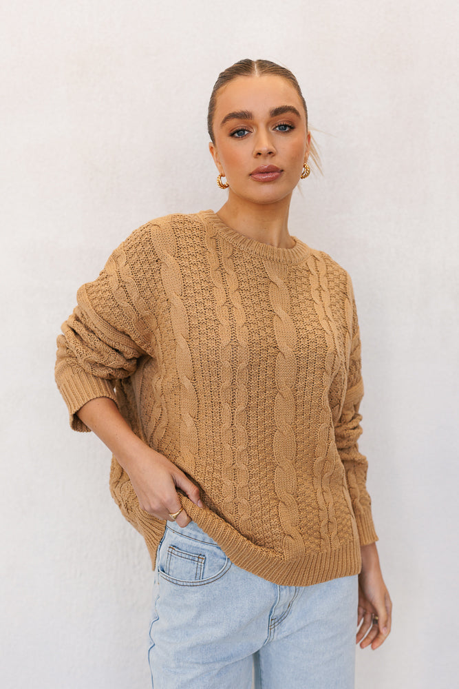 Amalie Knit Jumper - Tan