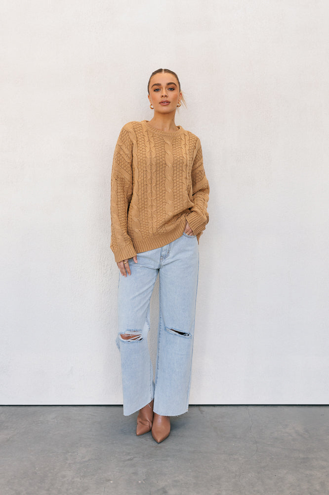 Amalie Knit Jumper - Tan
