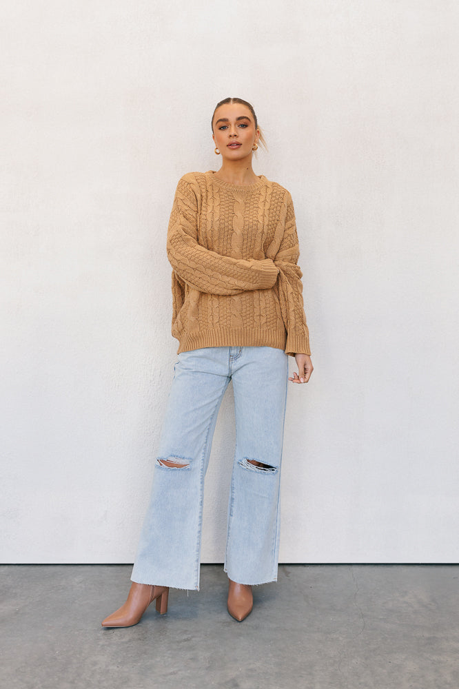 Amalie Knit Jumper - Tan