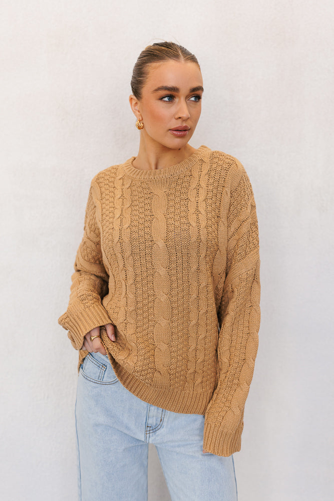 Amalie Knit Jumper - Tan