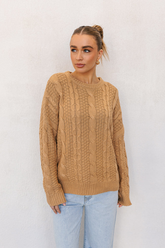 Amalie Knit Jumper - Tan