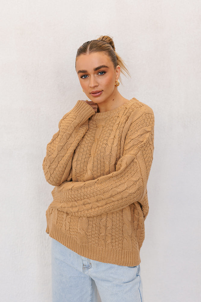 Amalie Knit Jumper - Tan