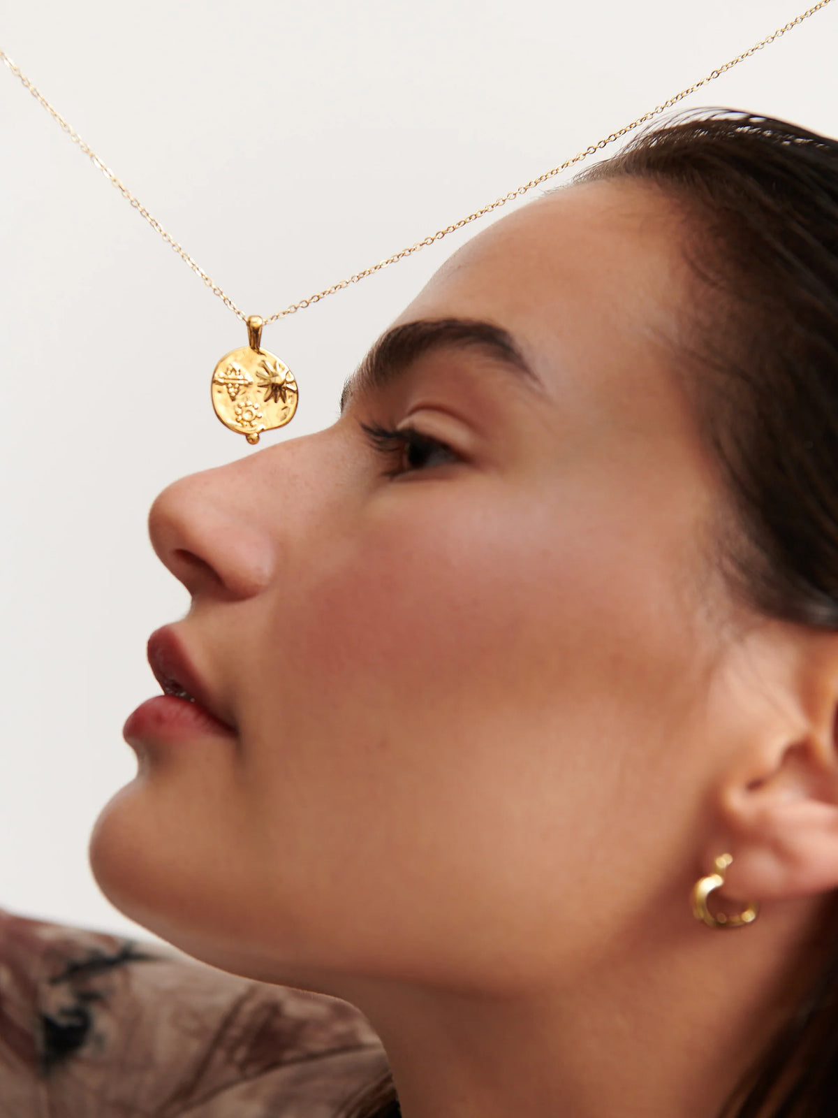 Coin Charm Necklace Gold