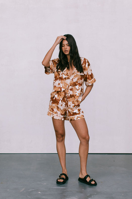 Plover Set - Rust Floral Print