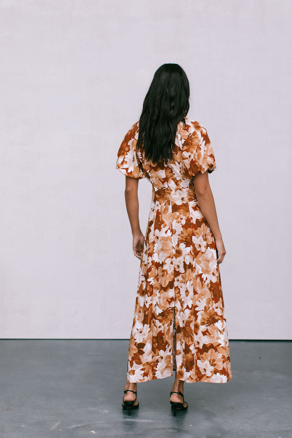 Layne Maxi Dress Rust Floral