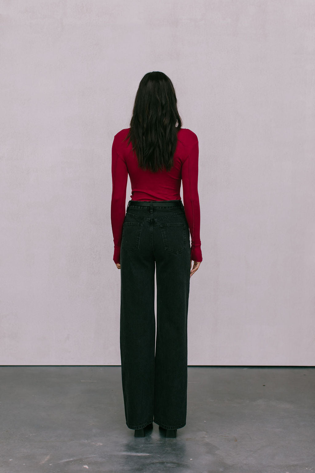 Nicka Long-sleeve Top - Burgundy