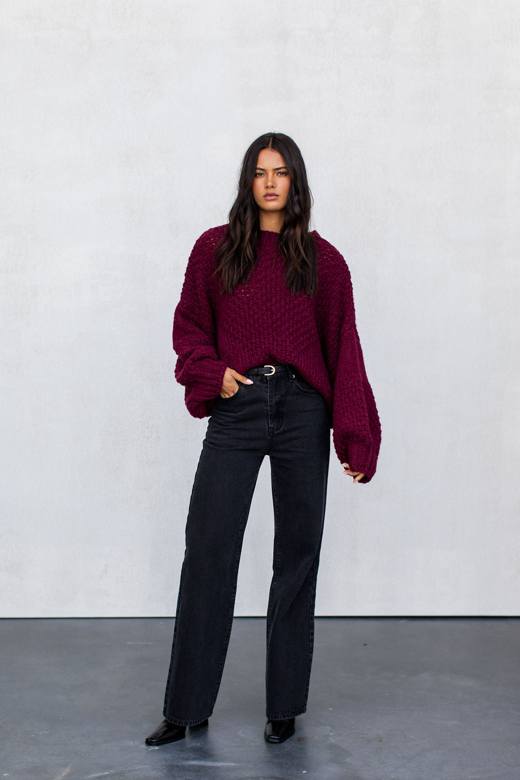 Falla Knit Jumper - Burgundy