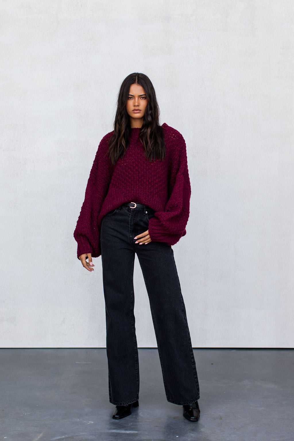 Falla Knit Jumper - Burgundy