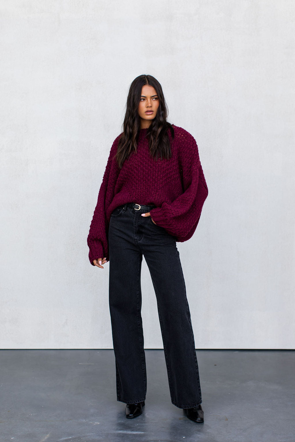 Falla Knit Jumper - Burgundy