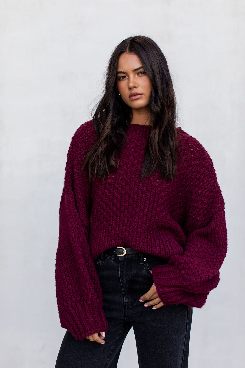 Falla Knit Jumper - Burgundy