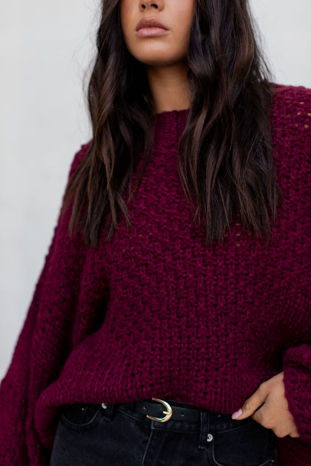 Falla Knit Jumper - Burgundy