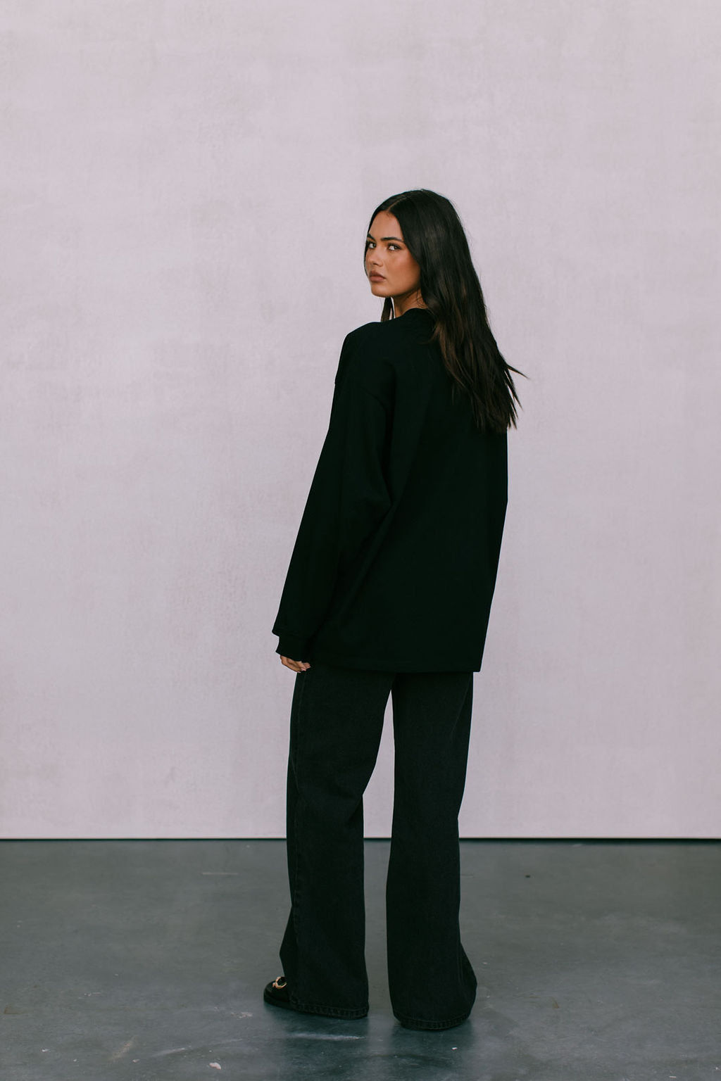 Sunflower Long-sleeve Top - Black