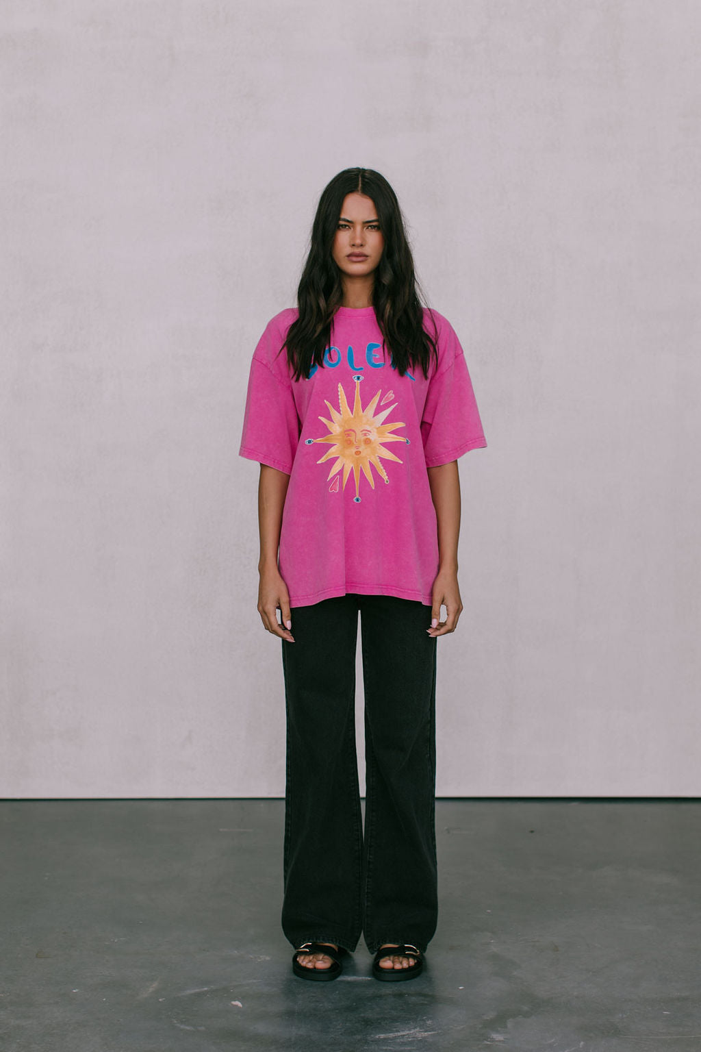 Soleil Sun Tee - Pink Acid Wash
