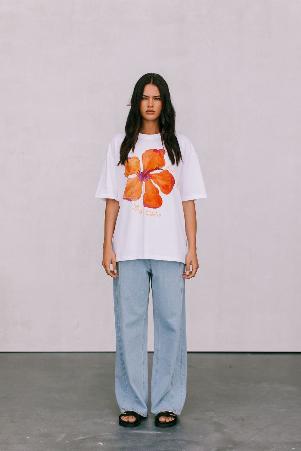 Le Fleur Tropical Tee - White
