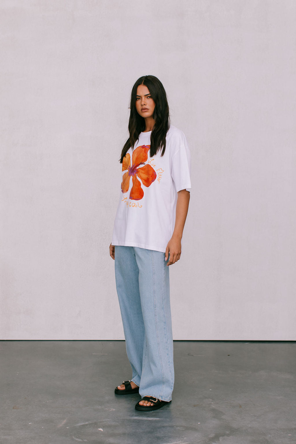 Le Fleur Tropical Tee - White