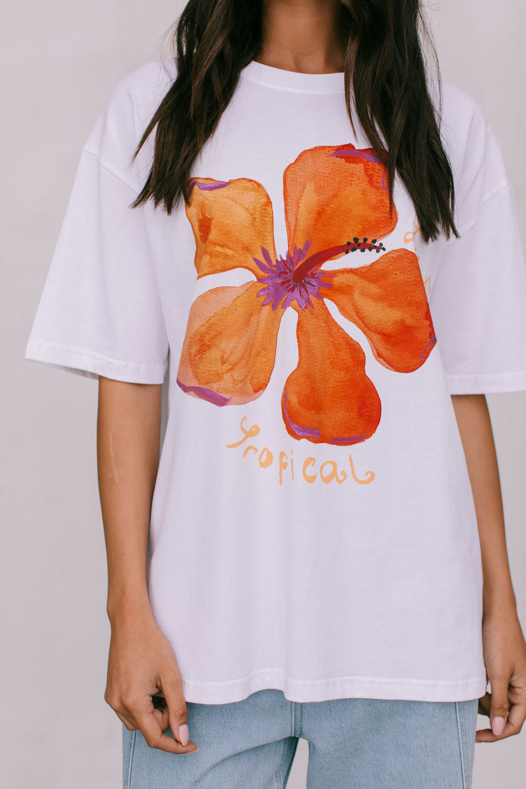 Le Fleur Tropical Tee - White