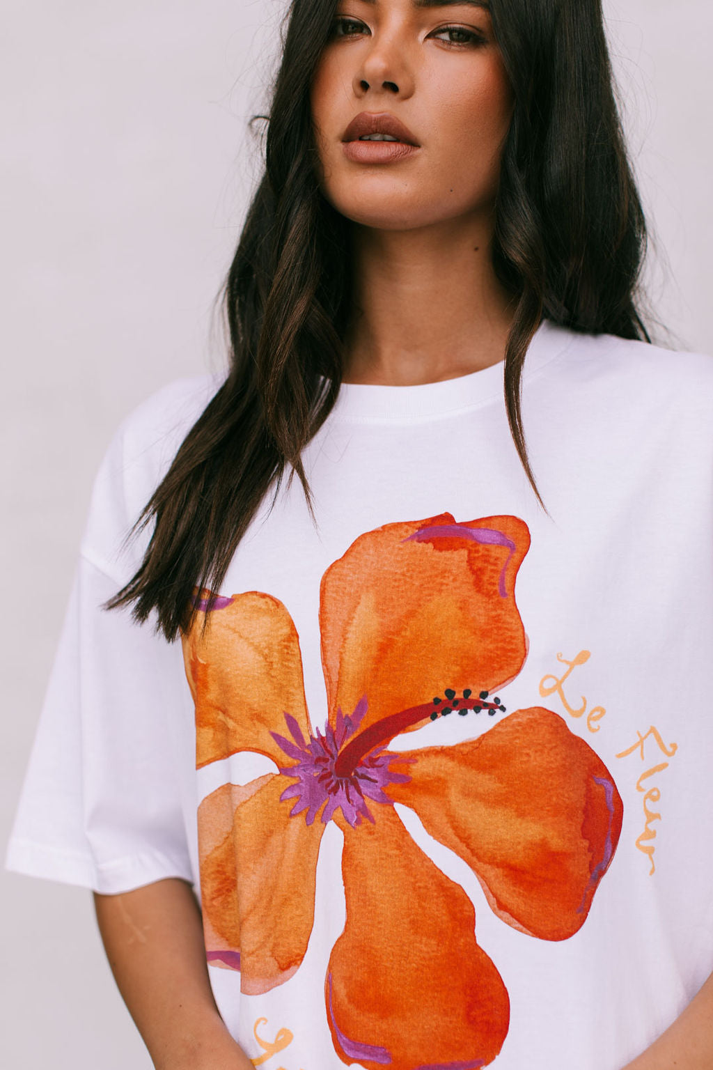 Le Fleur Tropical Tee - White