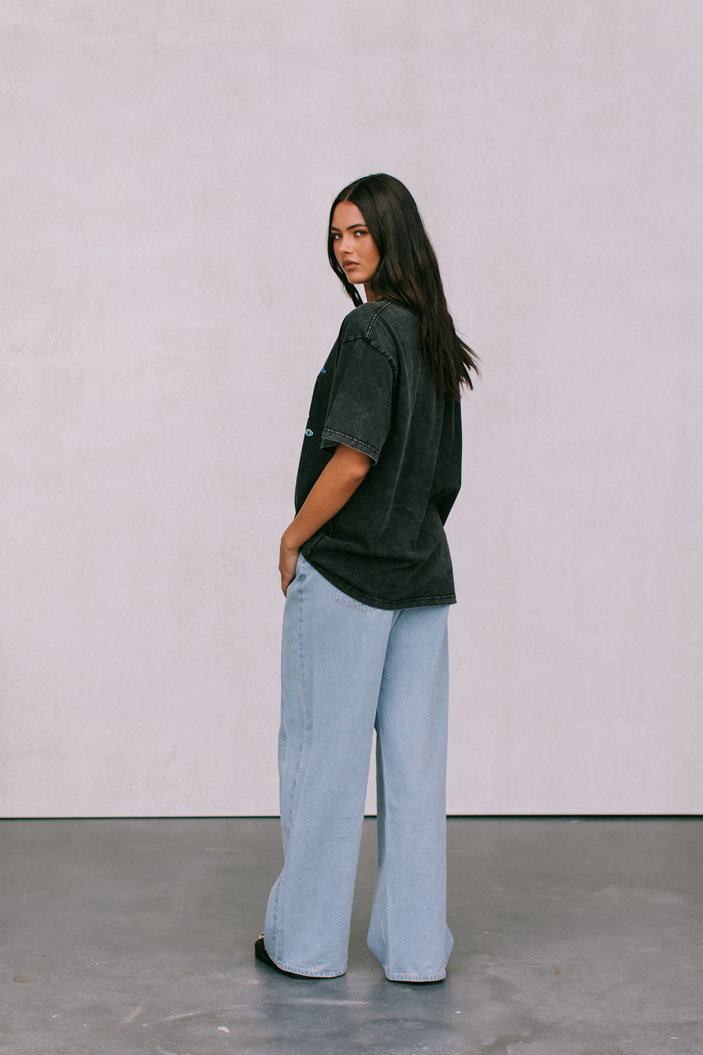 Soleil Sun Tee - Black Acid Wash