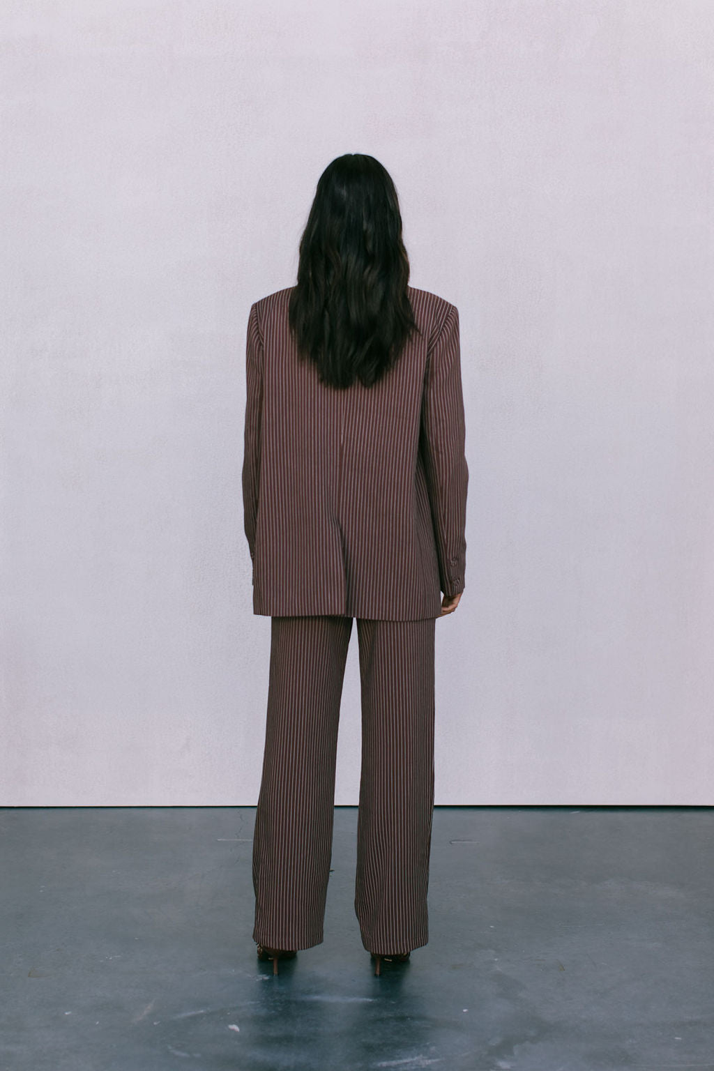 Quade Blazer Chocolate Pinstripe