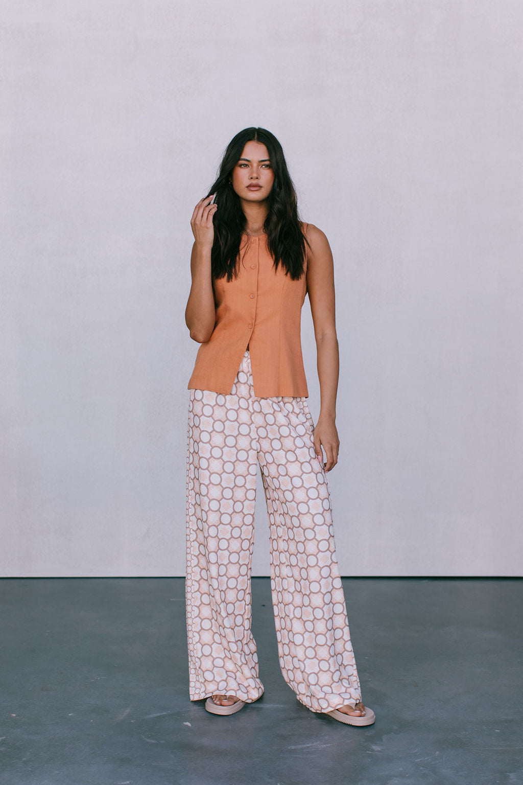 COMING SOON - Virgo Tailored Vest - Rust Linen