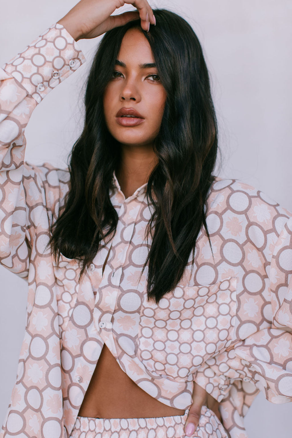 Pisces Shirt Sienna Tile Print