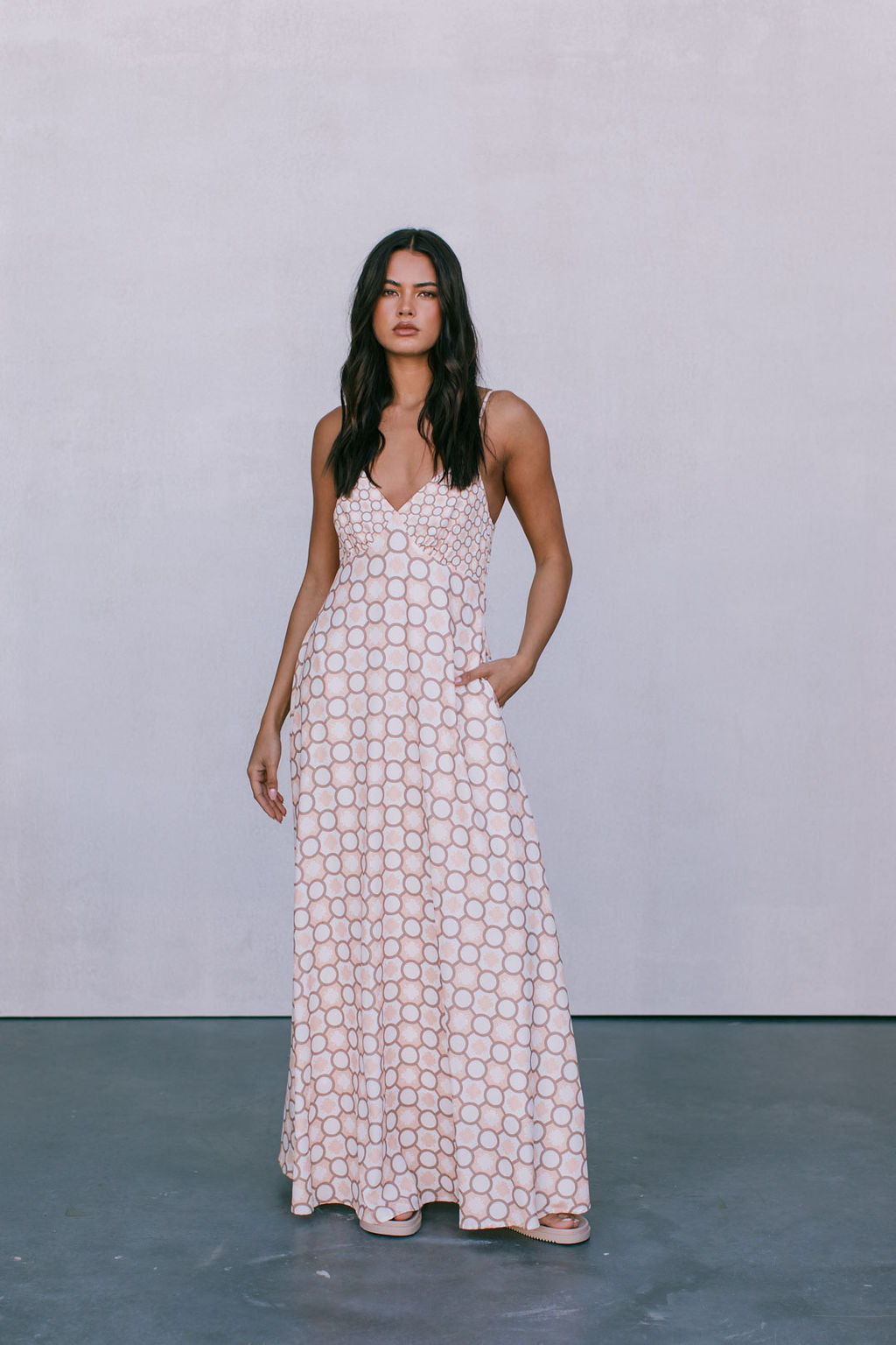 COMING SOON - Aries Maxi Dress - Sienna Tile Print