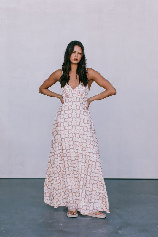 Aries Maxi Dress - Sienna Tile Print