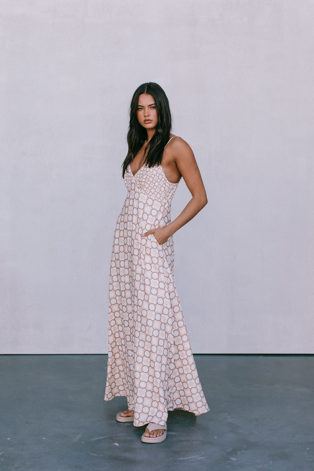 Aries Maxi Dress Sienna Tile Print