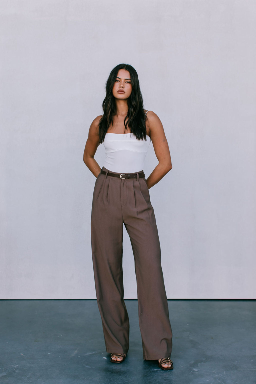 COMING SOON - Mayda Tailored Pants - Chocolate Brown