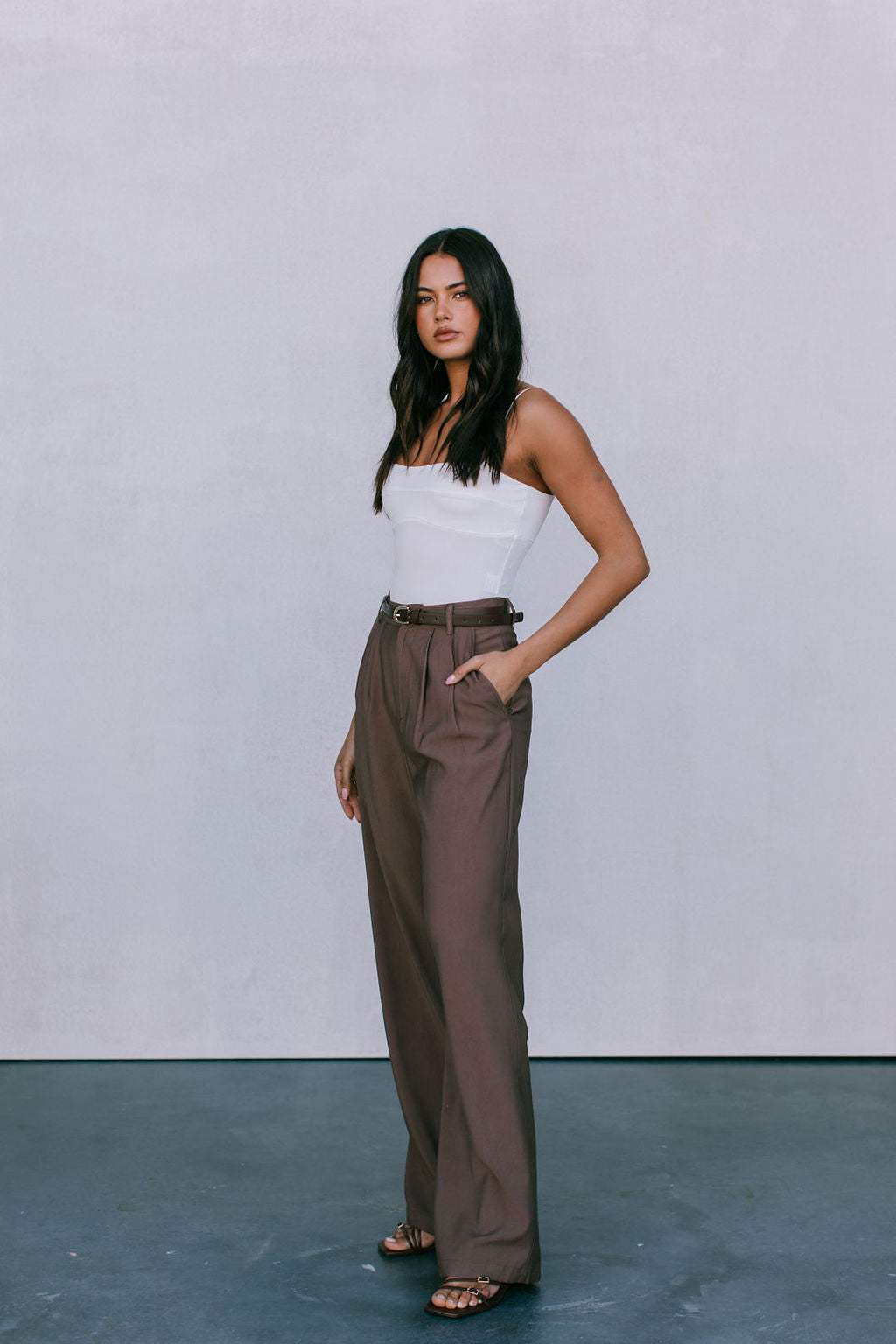 COMING SOON - Mayda Tailored Pants - Chocolate Brown