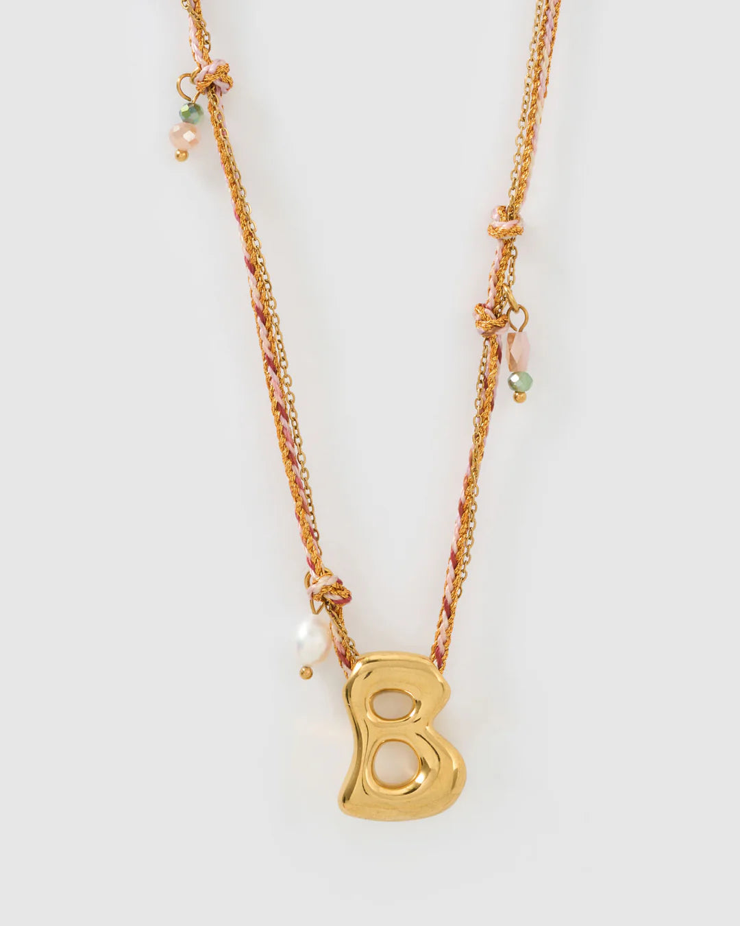 PRE ORDER Bubble Letter Necklace Blush
