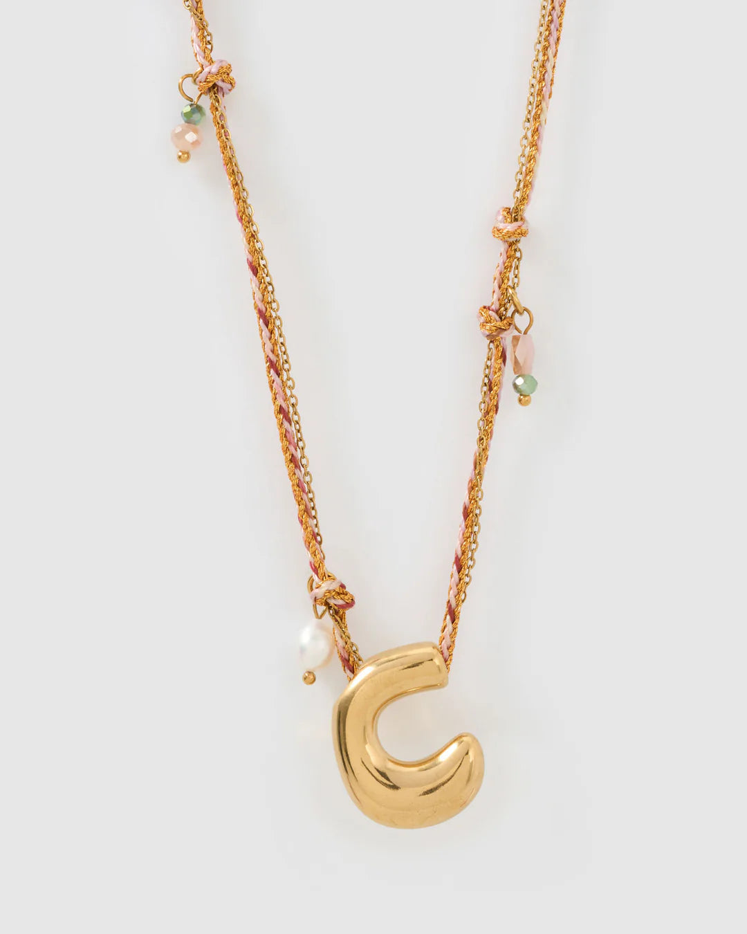 PRE ORDER Bubble Letter Necklace Blush