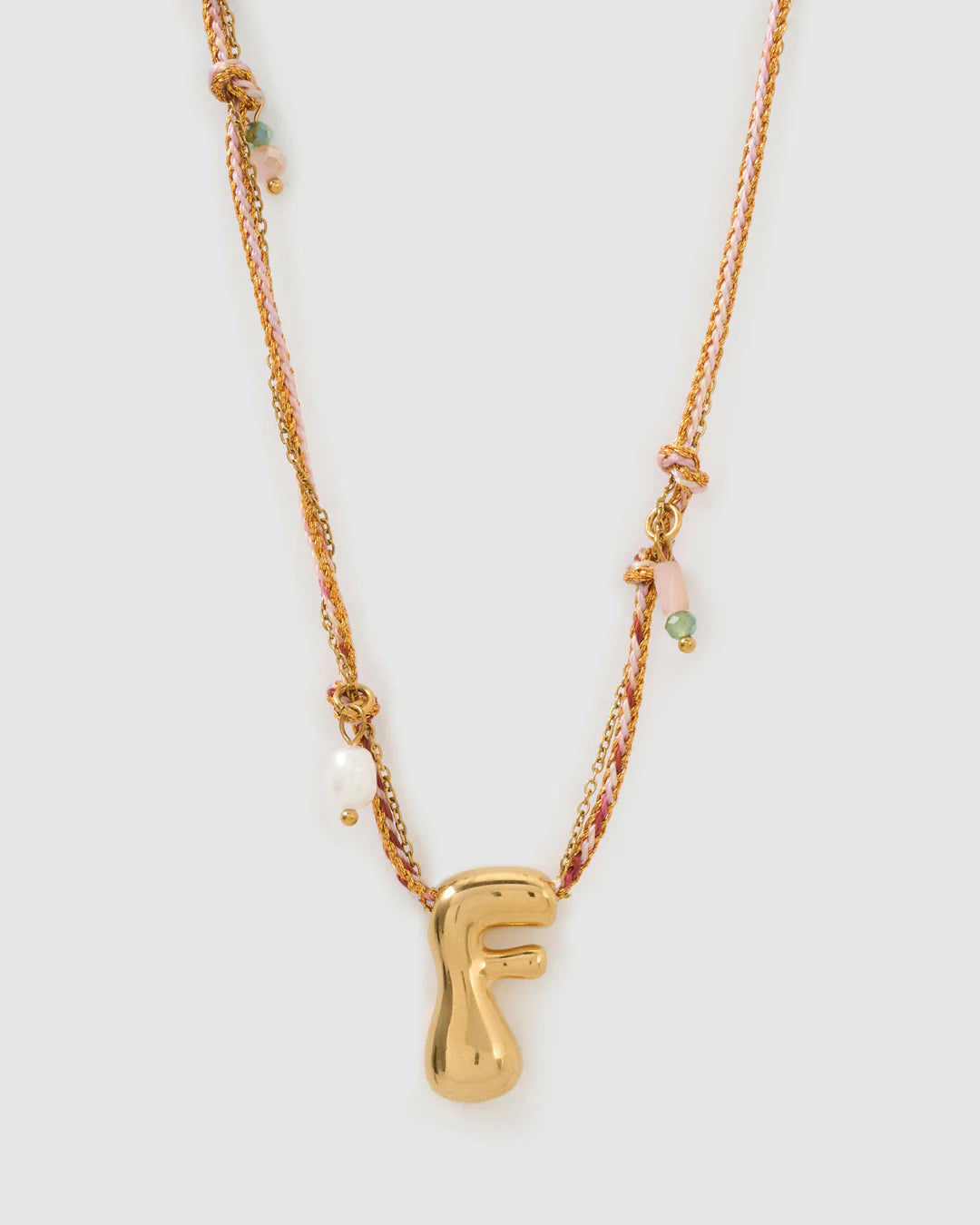 PRE ORDER Bubble Letter Necklace Blush