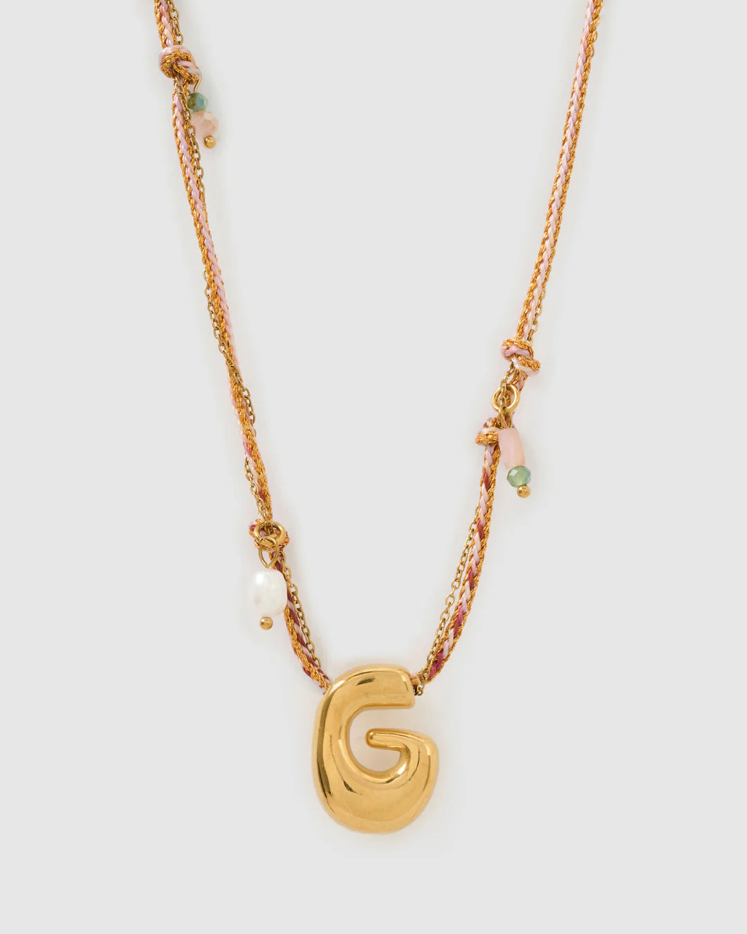 PRE ORDER Bubble Letter Necklace Blush