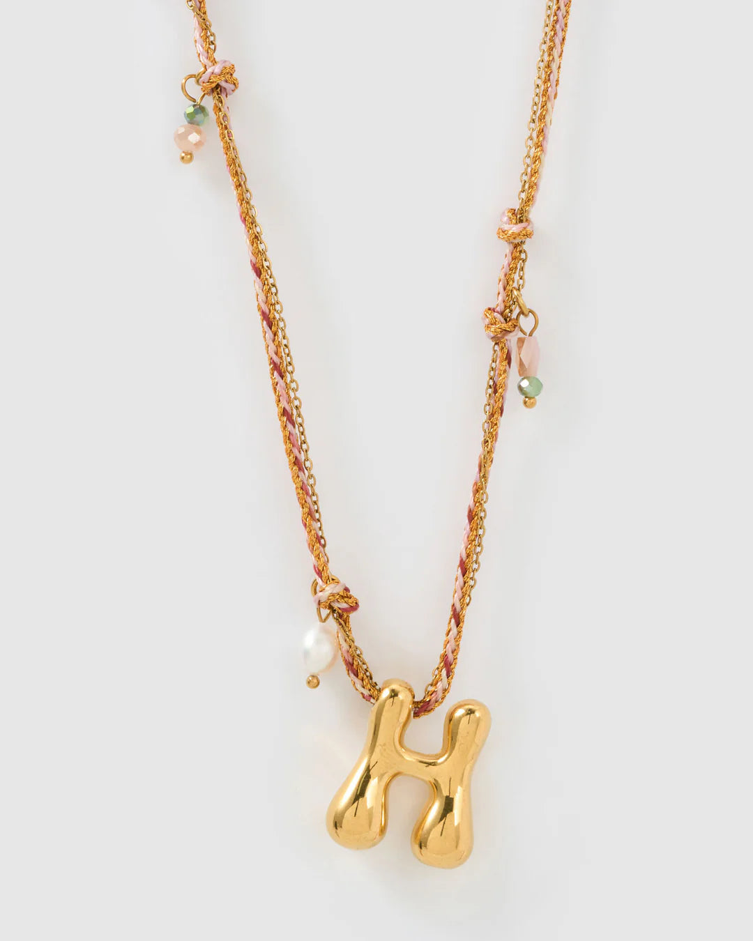 PRE ORDER Bubble Letter Necklace Blush