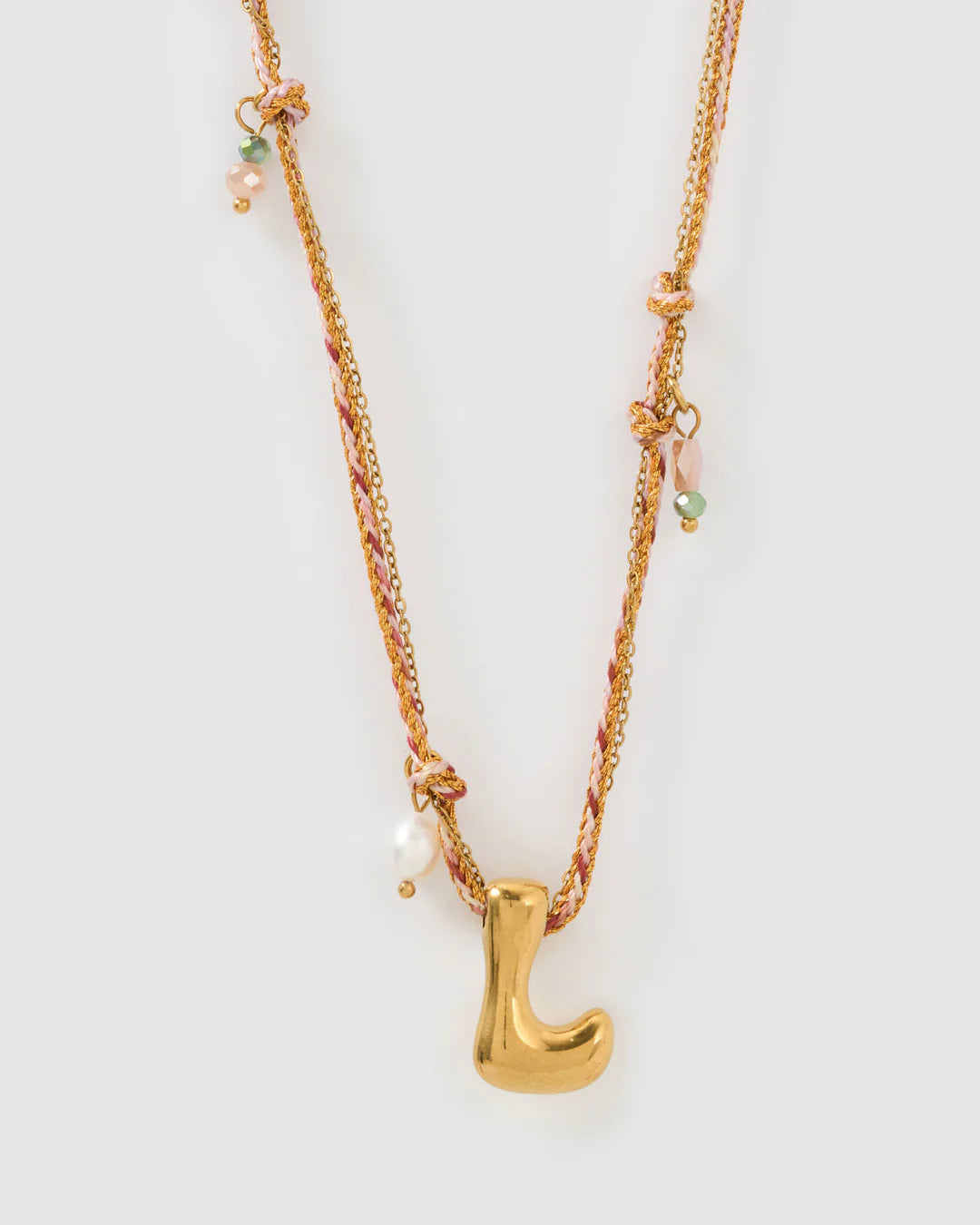 PRE ORDER Bubble Letter Necklace Blush
