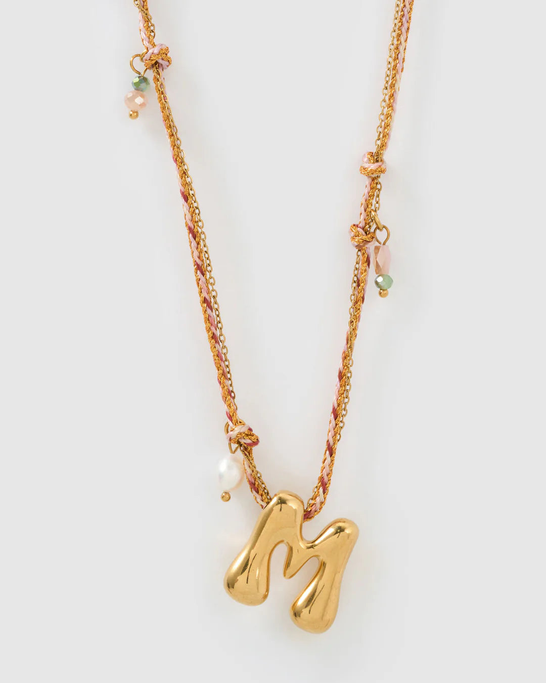 PRE ORDER Bubble Letter Necklace Blush