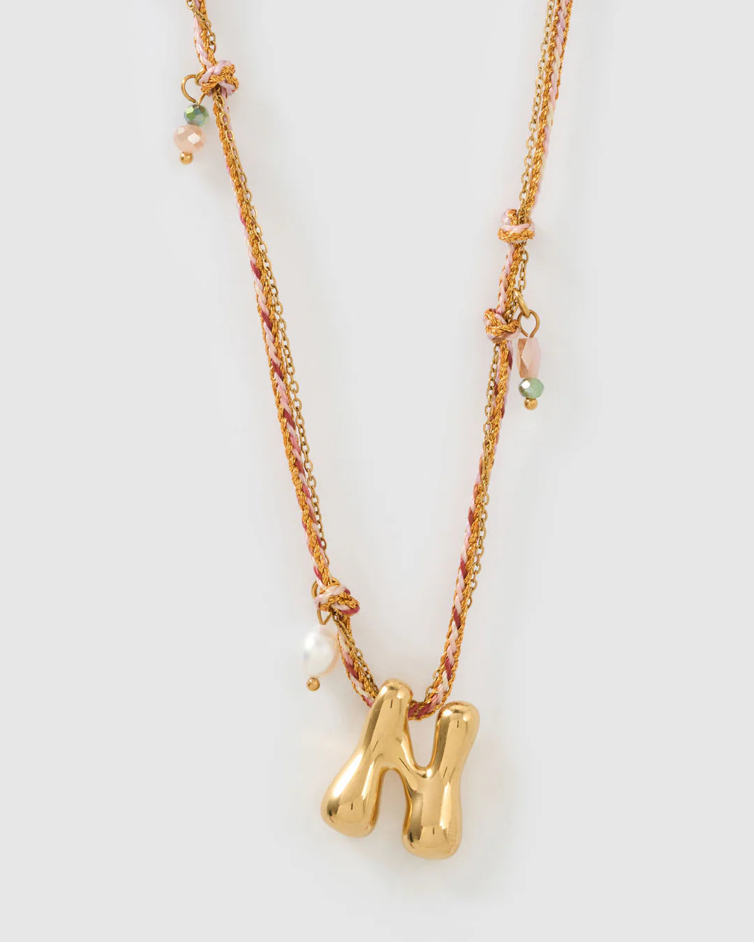PRE ORDER Bubble Letter Necklace Blush