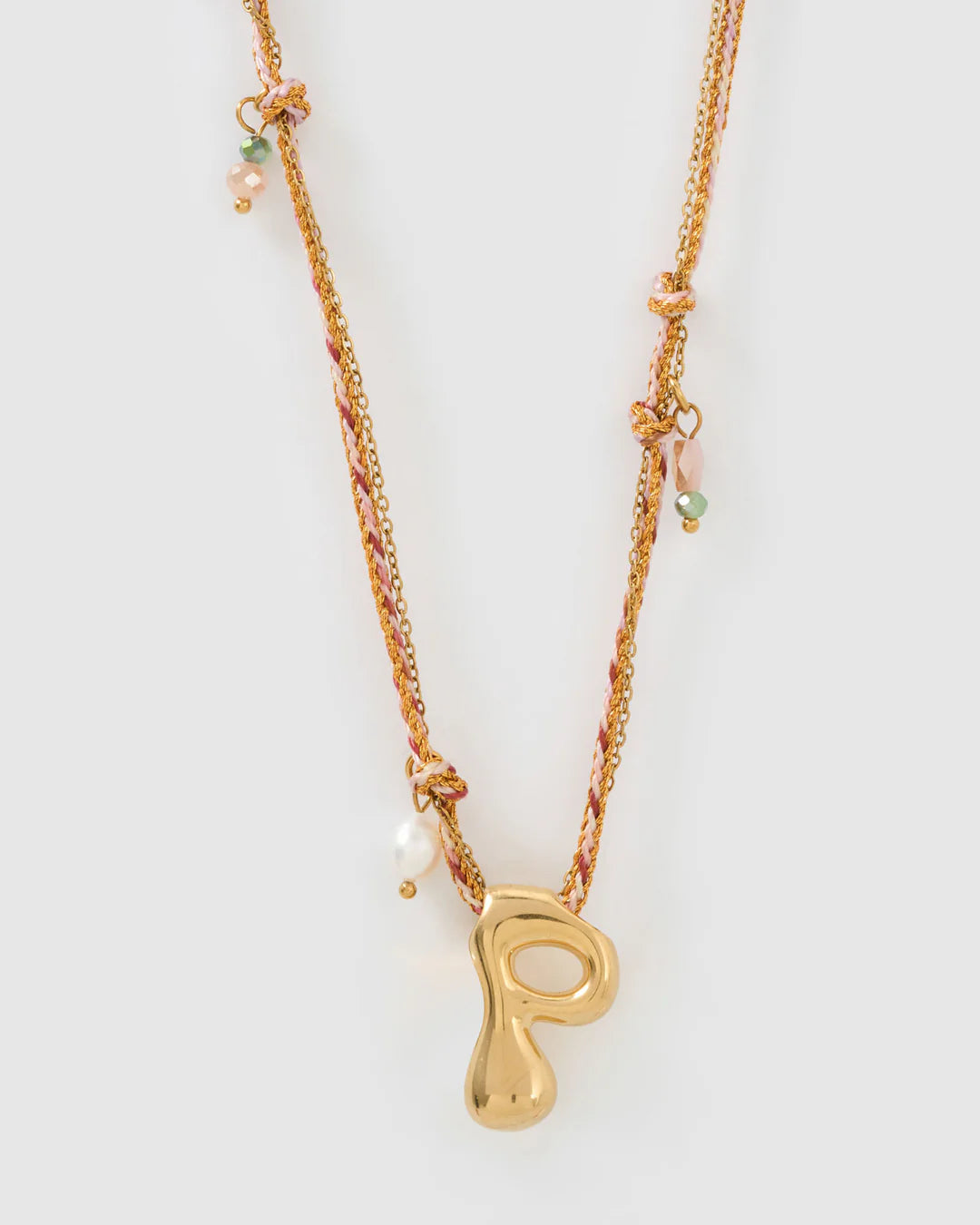 PRE ORDER Bubble Letter Necklace Blush