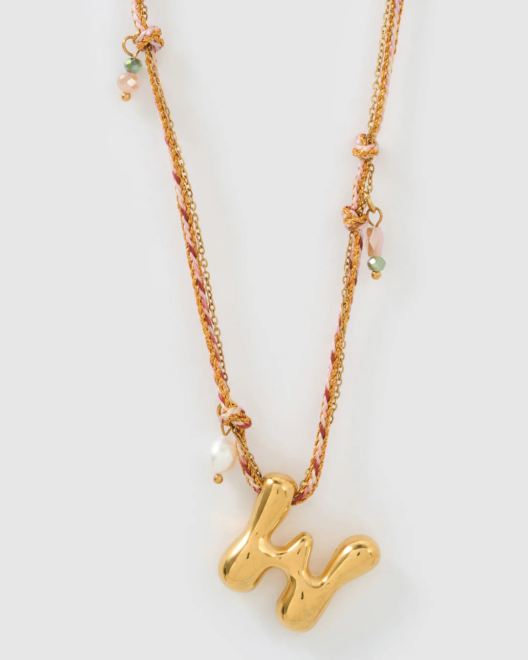PRE ORDER Bubble Letter Necklace Blush
