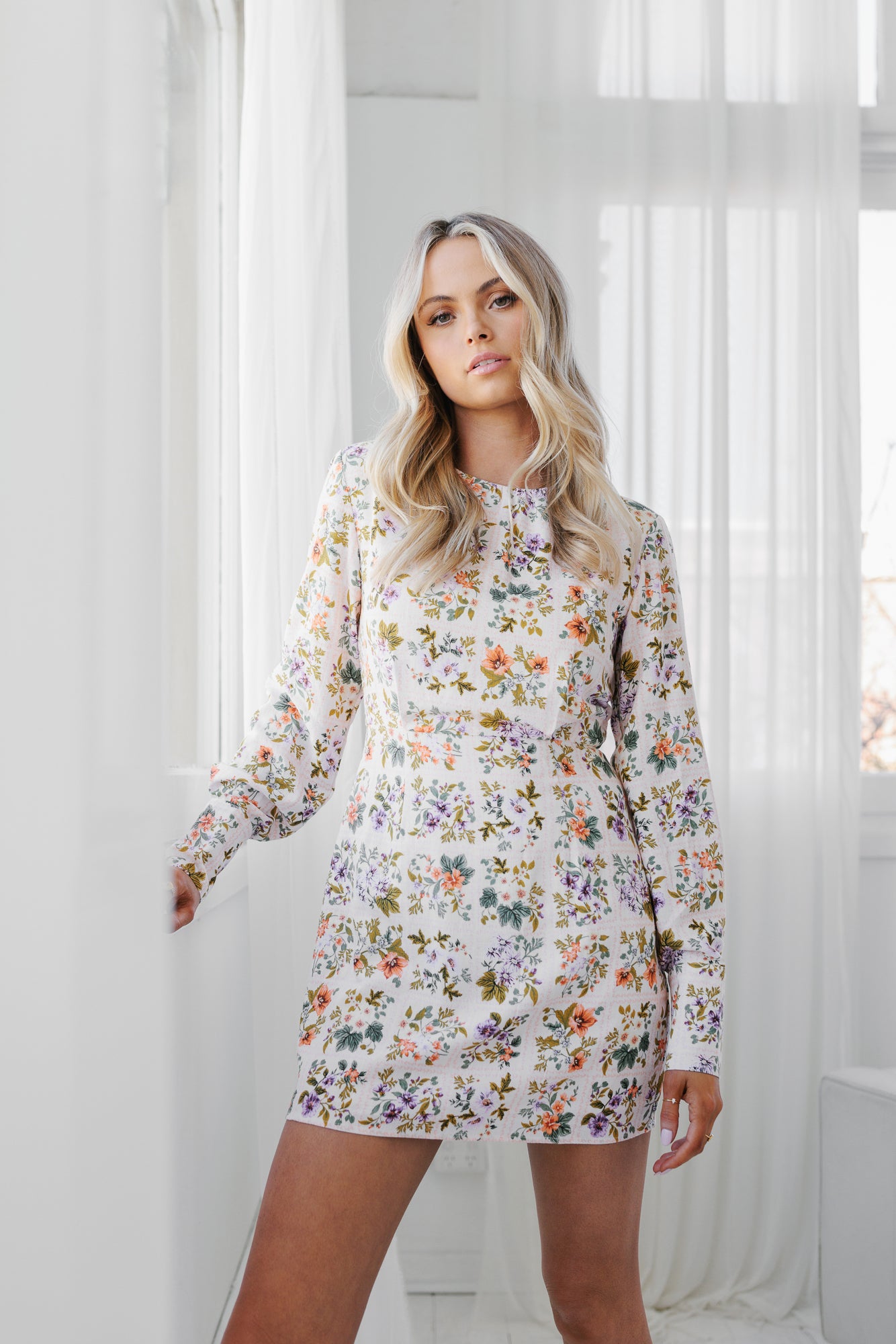 Lolto Mini Dress Floral Tile