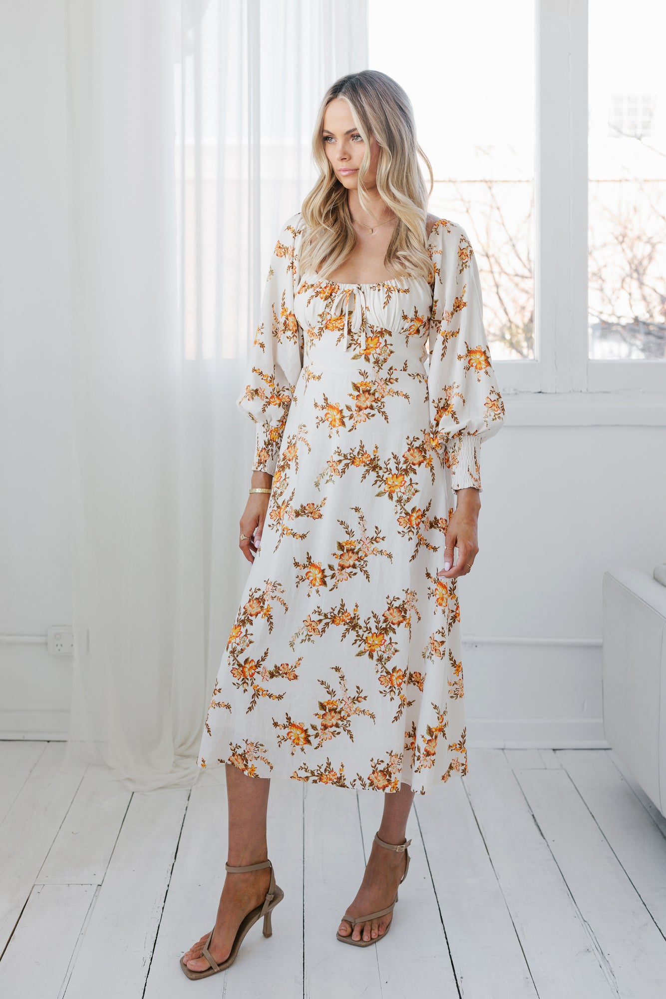 Ruscello Dress Peach Floral