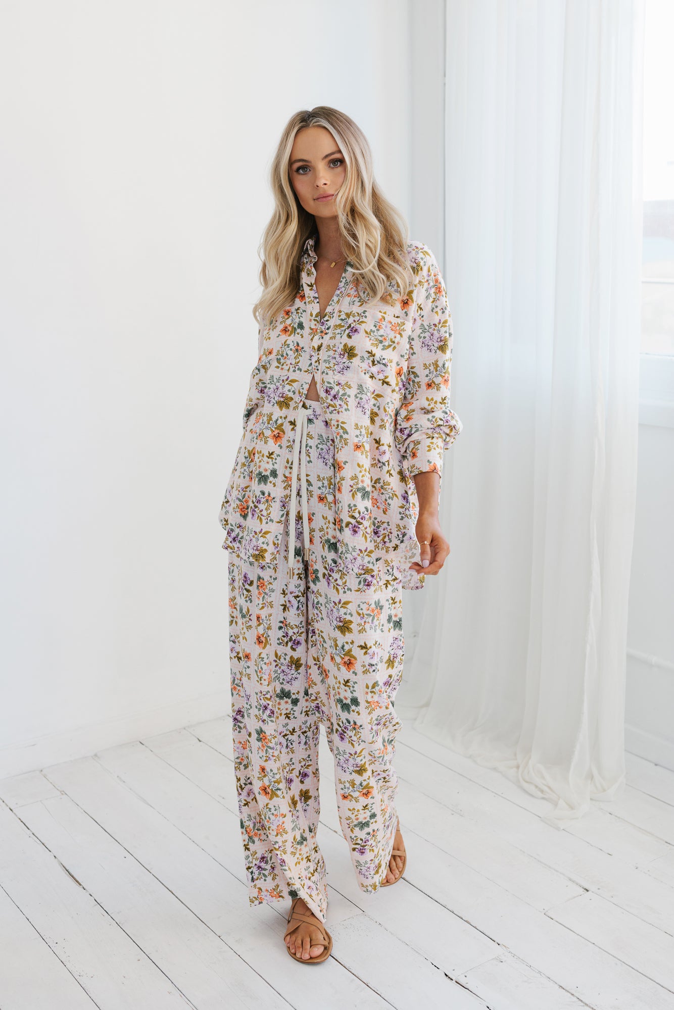 Rhea Shirt Floral Tile