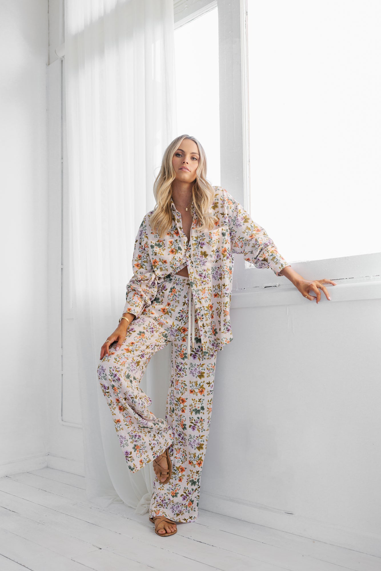 Rhea Shirt Floral Tile