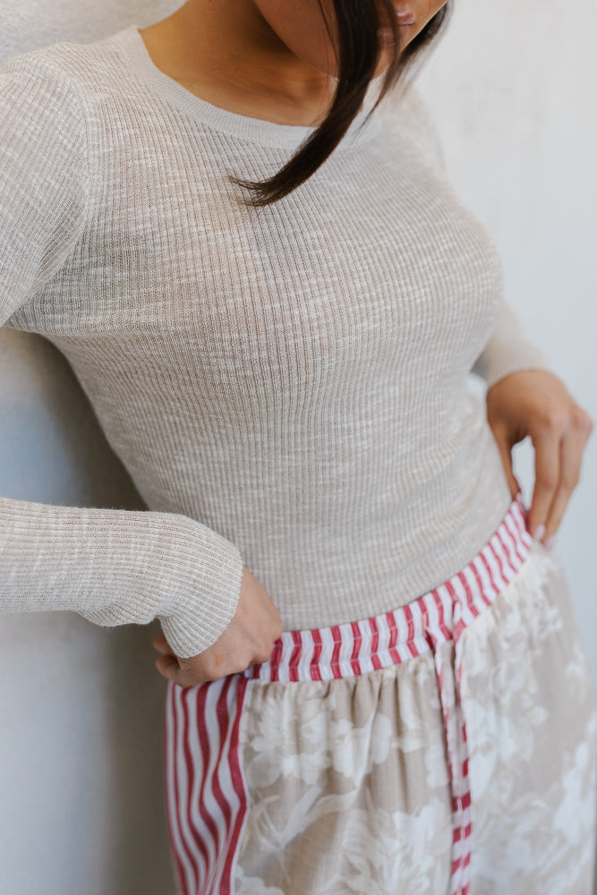 Pita Longsleeve Top - Beige Marle