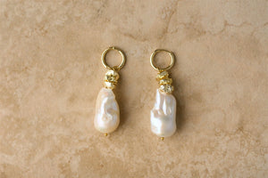 Jewel Earrings Gold Pearl