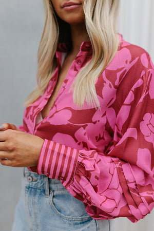 Chicago Shirt - Plum/Pink Floral