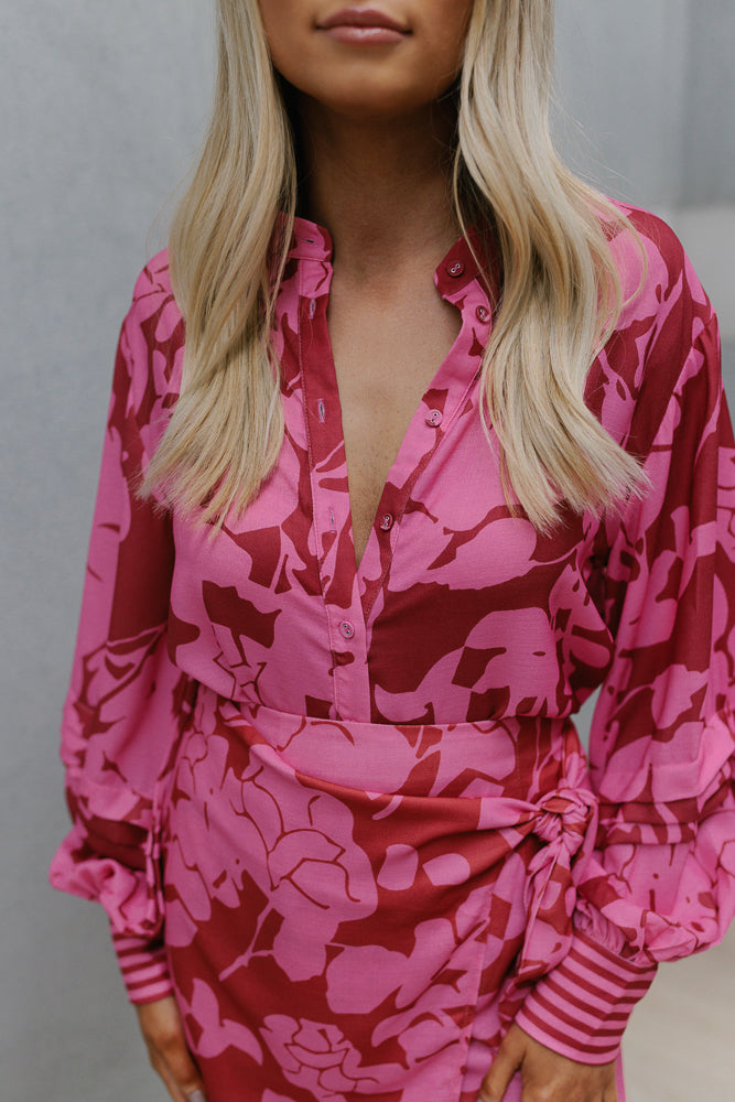 Vigo Mini Skirt - Plum Floral Print