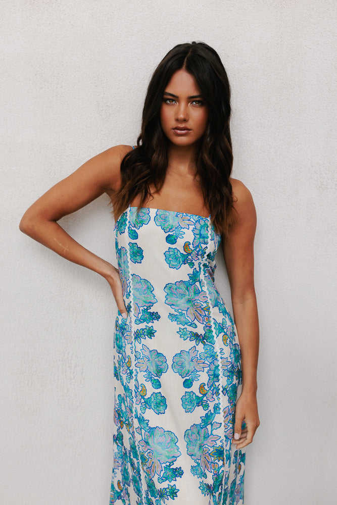 Grazie Maxi Dress - Cobalt Floral
